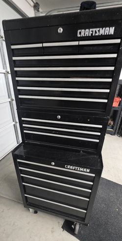 Craftsman 3-Piece 17 Drawer Rolling Tool Cabinet – LOADED WITH TOOLS