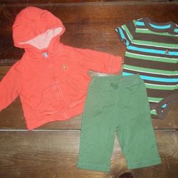 Baby Gap Boys 3-6M Winter Clothes Outfit Hoodie Jacket Bodysuit Pants