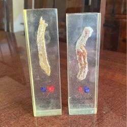 Belgium Lucite pair of vintage collectible souvenirs