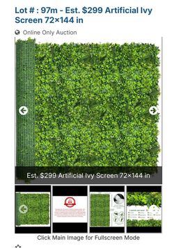 Artificial Ivy Privacy Screen 72x144 in