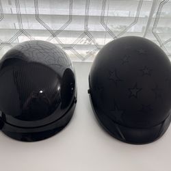 2 Motorcycle Half Helmets ( XL & L)