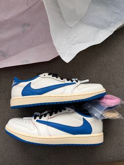 Jordan 1 Retro Low OG SP ‘Fragment x Travis Scott Sail Military Blue’ Size 7M