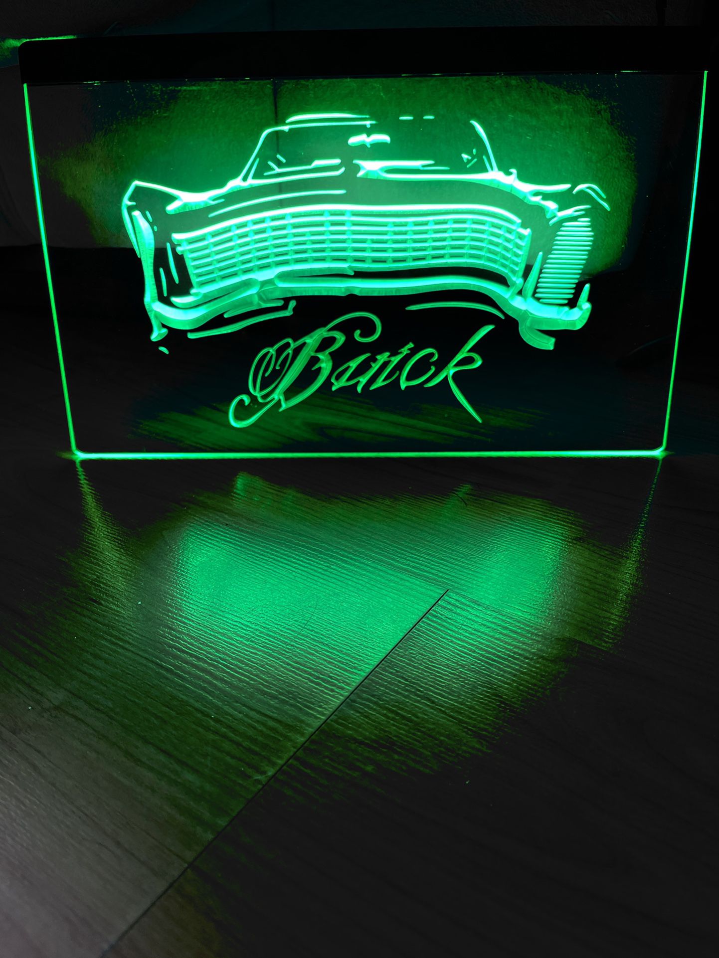 BUICK CLASSIC CAR LED NEON GREEN LIGHT SIGN 8x12