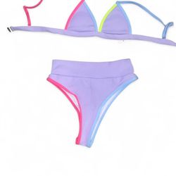Multicolored bikini set with adjustable straps