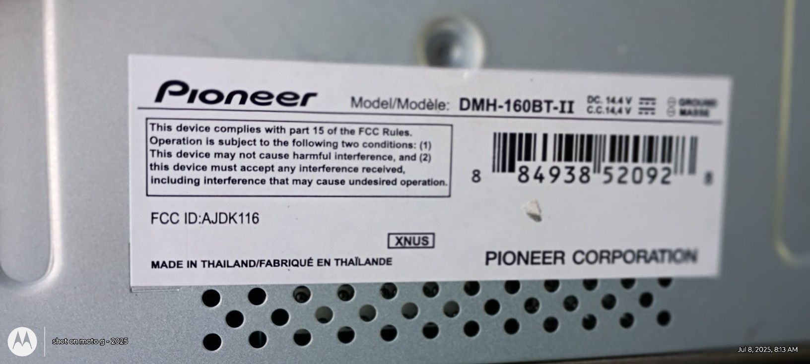 PIONEER Car Stereo LIKE NEW TURN ON ONCE