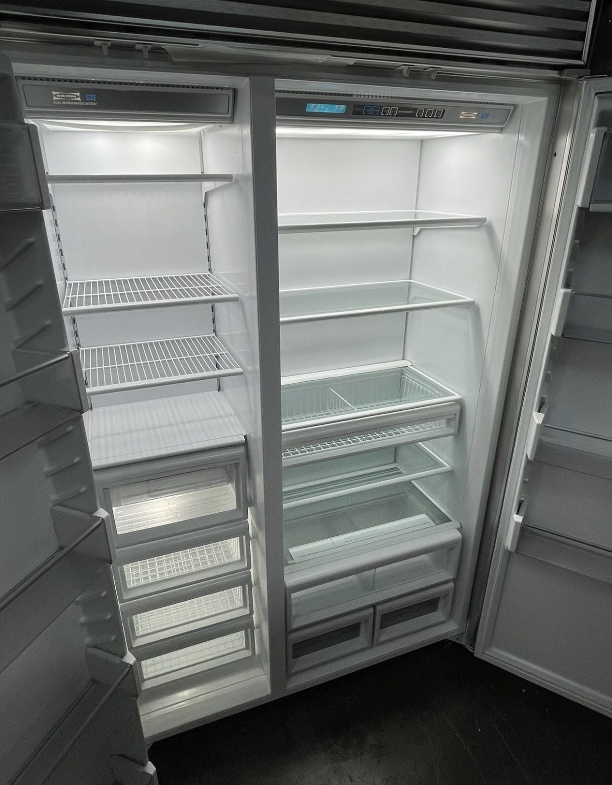 Sub Zero 48” Stainless Steel Built In Side By Side Refrigerator