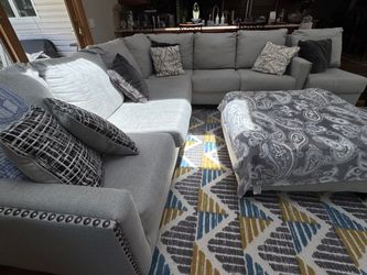 Sectional with ottoman for sale