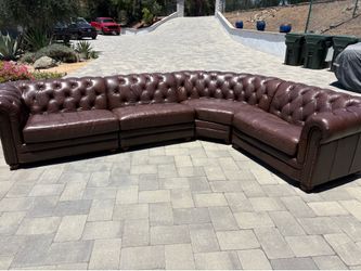 Leather sectional sofa couch