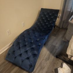 navy blue velvet chaise lounge