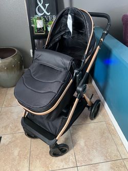 Accombe 2 in 1 Baby Stroller, Convertible Bassinet Pushchair for Infants and Newborns 0-36 Months