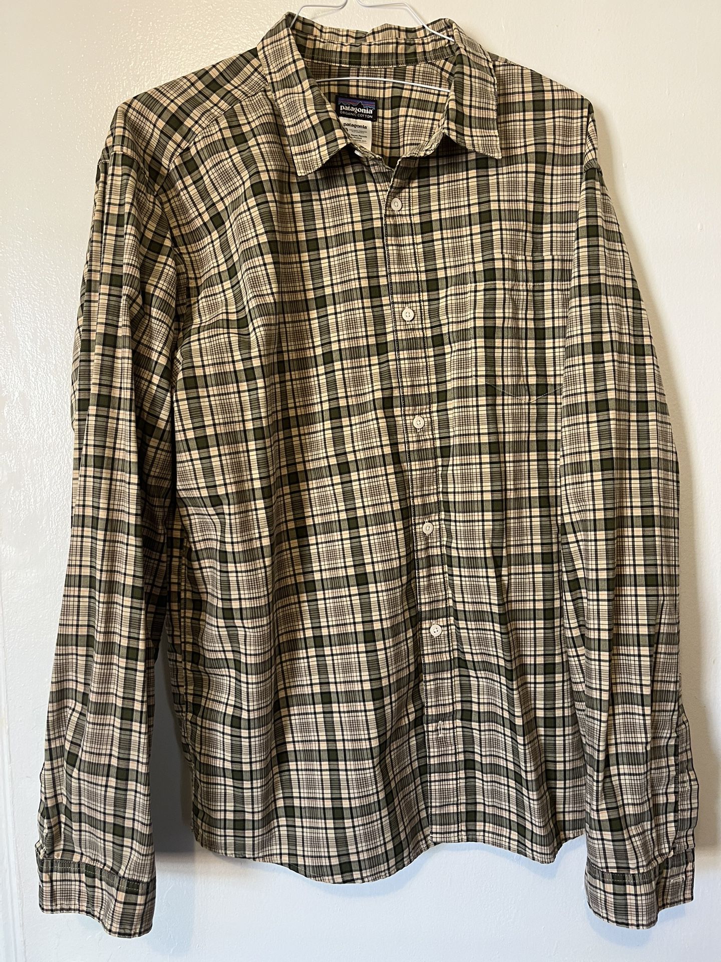 Patagonia Mens Multicolor Plaid Cotton Blend Long Sleeve Button Up Shirt Size XL
