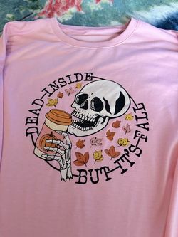 3x Dead Inside But It's Fall Pink Sweatshirt