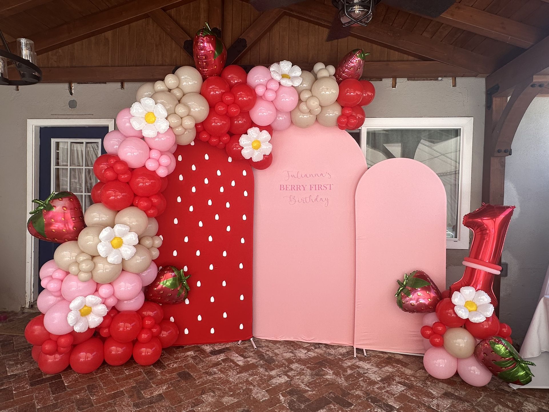 Berry Backdrop And Balloon Garland