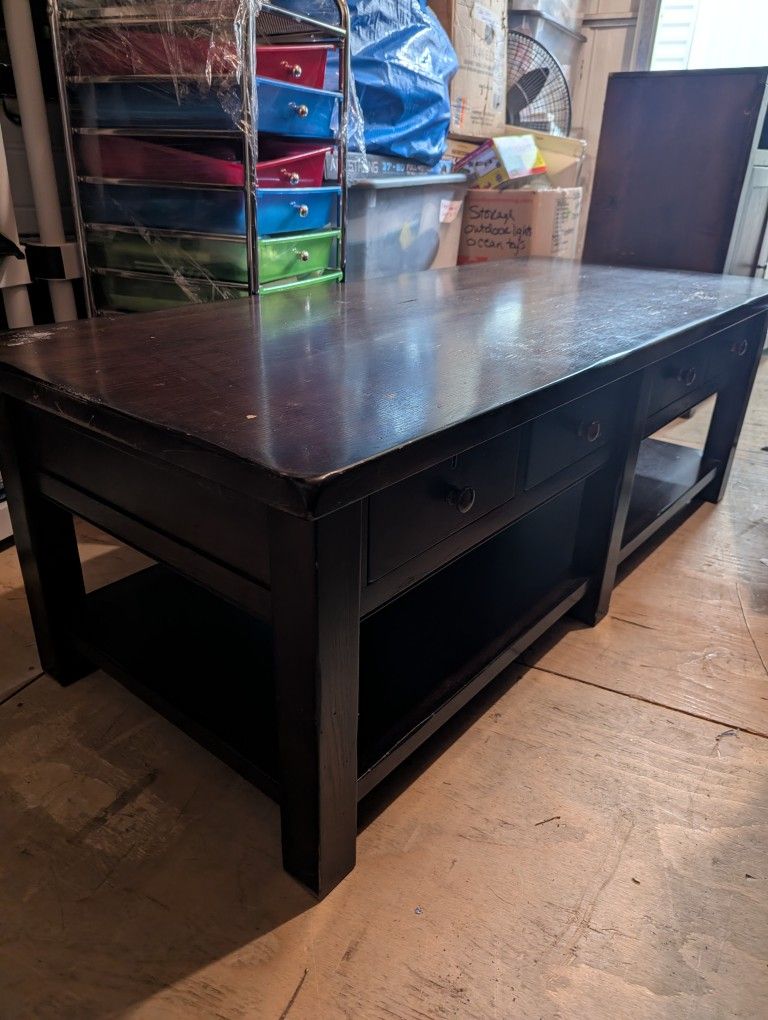 Coffee Table. Large rectangle Pottery Barn Espresso.