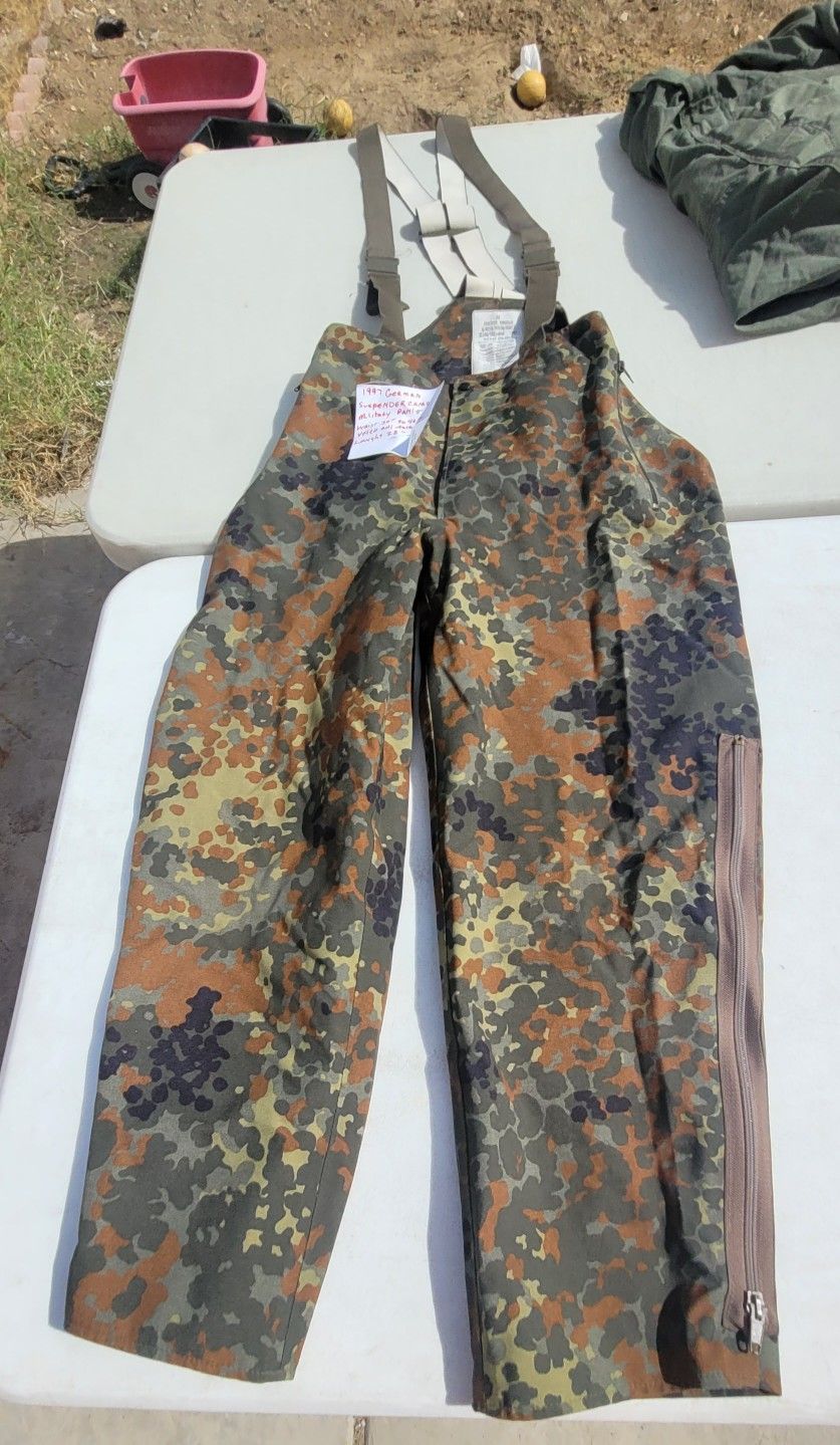 Military German Suspender Camo Pants