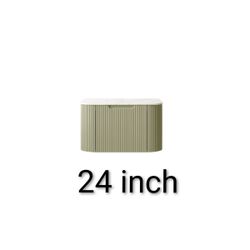 24 Inch Floating Vanity Cabinet Sage Green