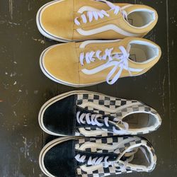 Vans Shoes Size 4.5 Vans Yellow Mustard Color And Bla White