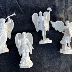 4 Archangel Statues Gabriel, Raphael, Uriel & Michael