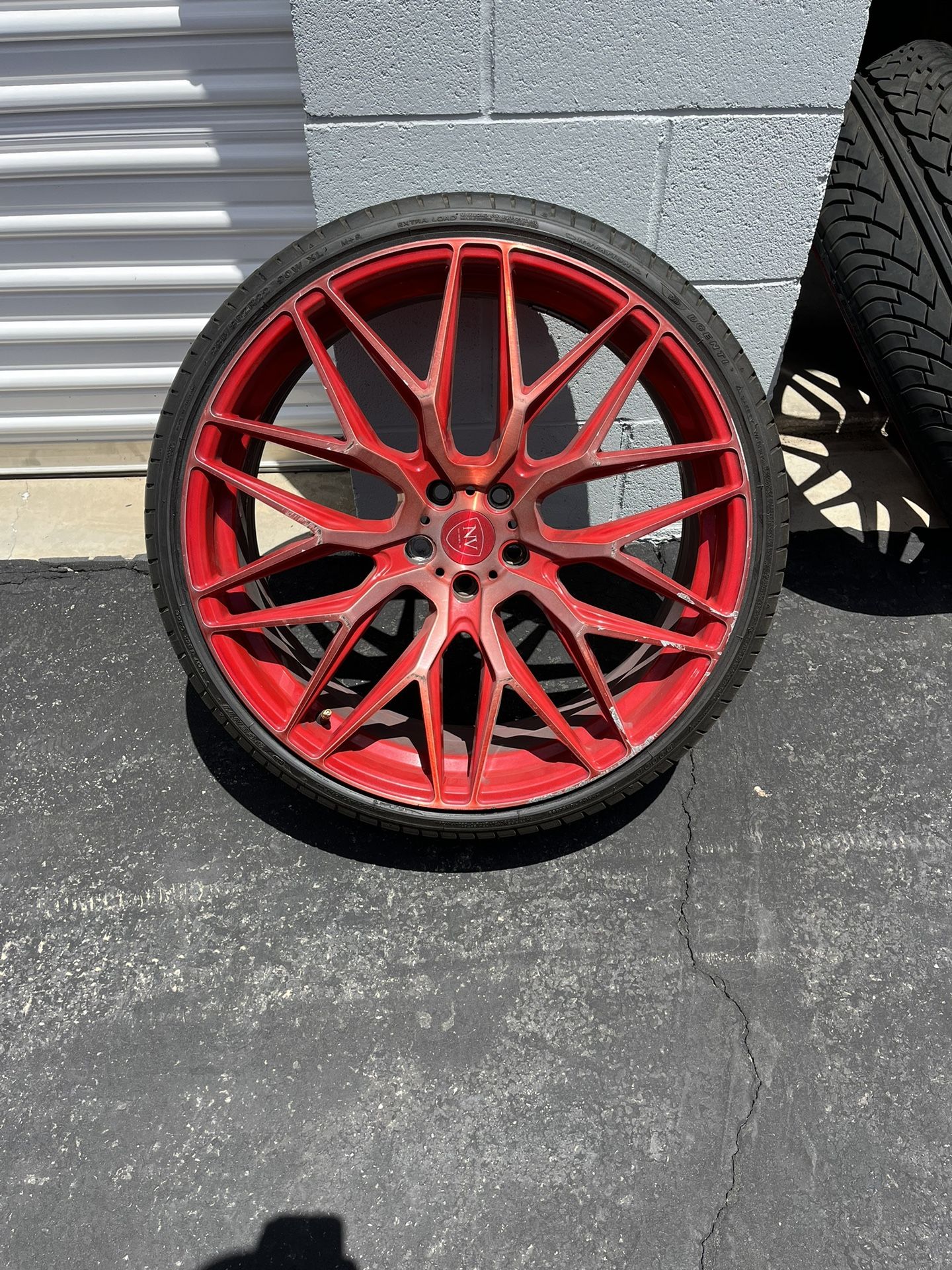 Red 22’inch Rim And Tires 5x110 Bolt Pattern