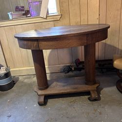 Antique Oval Library Table 