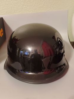 Fly Racing German beanie style motorcycle half helmet in gloss black