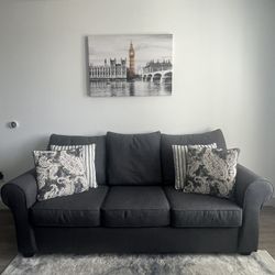Charcoal Grey Couch W Pillows