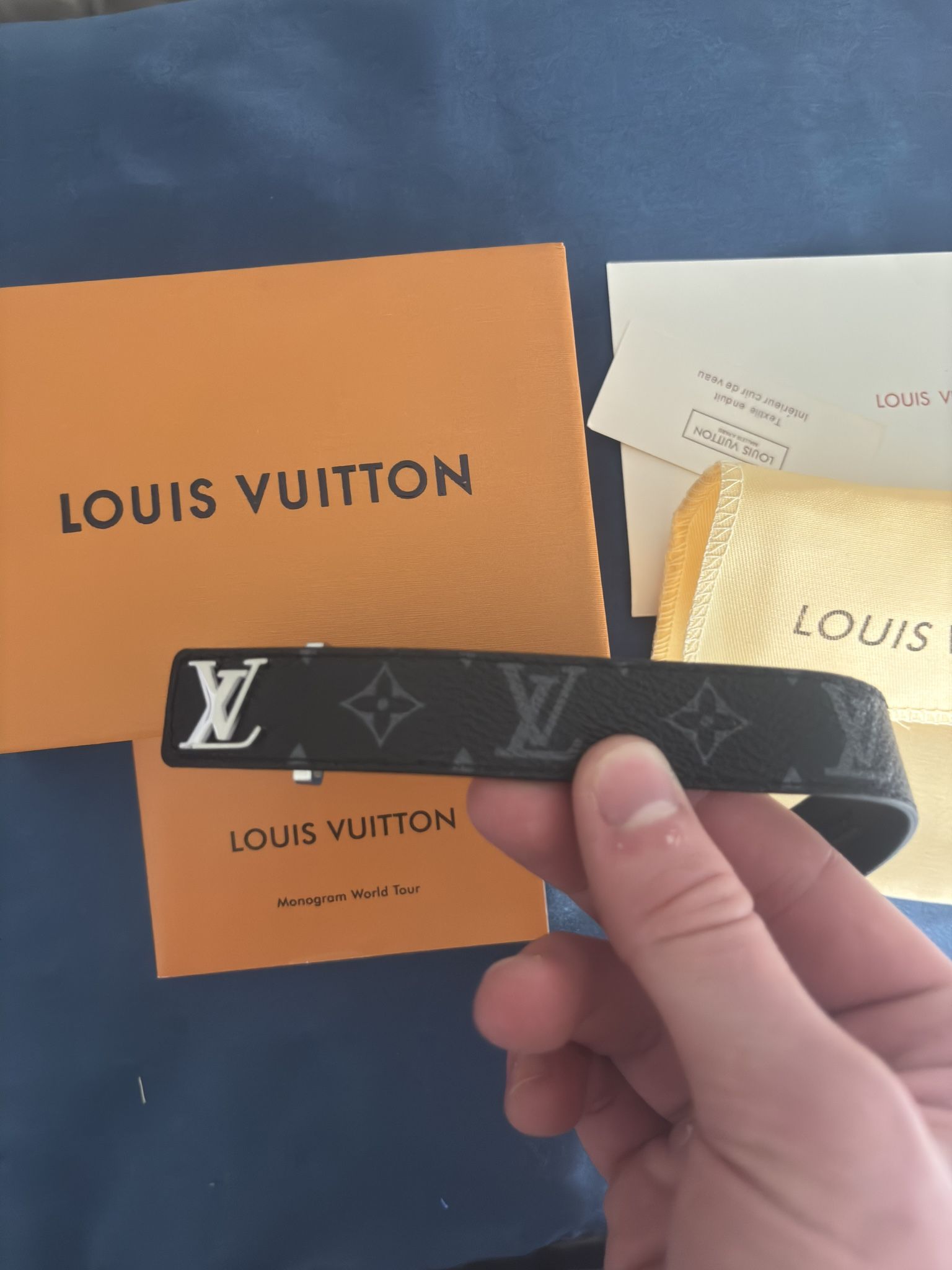 leather bracelet comes with full packaging price negotiable