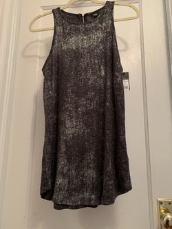 WOMEN'S MOSSIMO GRAY SILVER METALLIC TANK TOP, SIZE M, NEW