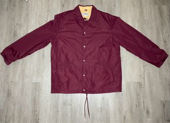 Vintage LL Bean Chamois Lined Nylon Coach’s Men’s Jacket Burgundy Size XL-T USA