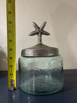 Glass Jar with Starfish Metal Lid