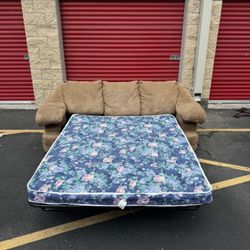 Delivery! Tan Sleeper Sofa 