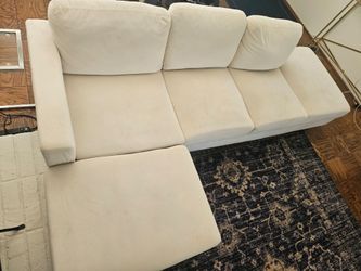 Cream L shape sofa