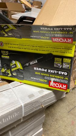 RYOBI 16 in. 40-Volt Brushless Lithium-Ion Cordless Chainsaw, 4 Ah Battery and Charger Included