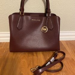 Michael Kors Kimberly Large Satchel Purse - Merlot Color 
