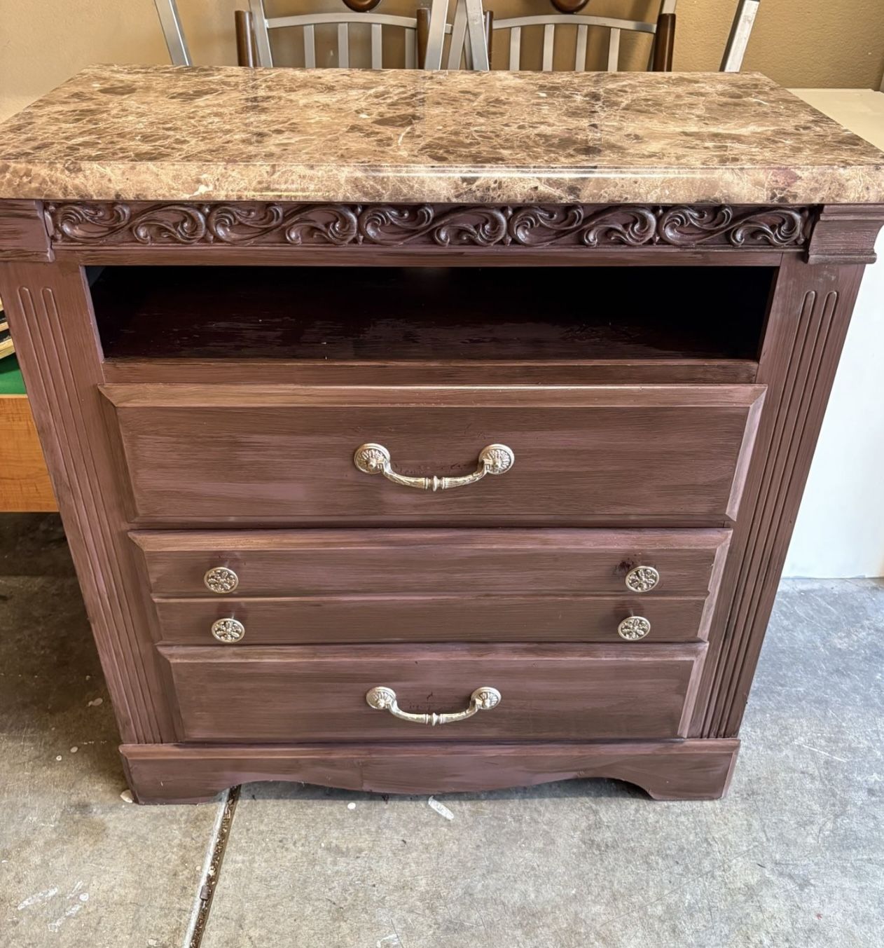 Dresser / Storage Cabinet With Marble Top