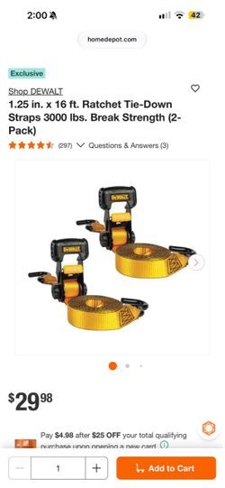 Ratchet Tie-Down Straps (2- Pack)