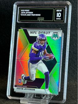 2020 Mosaic 🔥 Justin Jefferson 🔥 NFL Debut Prizm Rookie GMA 10 💎 Mint - Minnesota Vikings