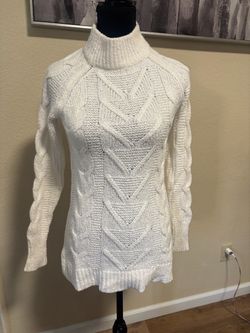 Cream Cable Knit Turtleneck Sweater  old navy