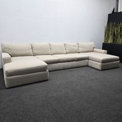 Large Double Chaise Sectional Sofa Couch - Can Deliver!