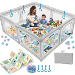 New In Box Xlarge 79x59x27 Baby Playpen Toddler Activity Center With Mat, Balls, Diperbag & More  KidsPlay Yard 