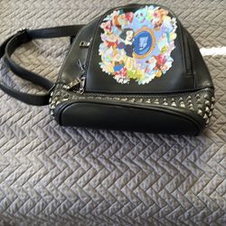 Disney Leather Black Studded Backpack