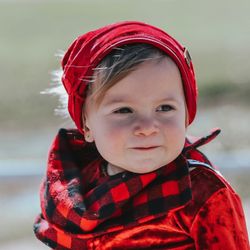 Boys Or Girls Infant Toddler Red Black Checkered Infinity Scarf 🧣 
