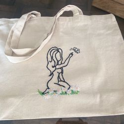 Hand Embroidered Tote Bag