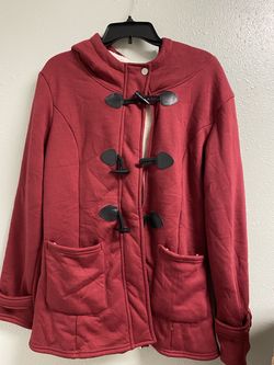 Womens Red Fur lined Jacket- size Meduim-NWOT-MM