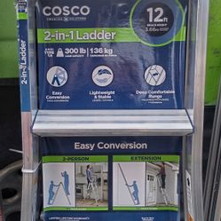 NEW COSCO 2-in-1 Step & Extension Ladder – Aluminum 