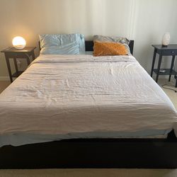 IKEA Bed Frame (Queen) and Matching Bedside Tables