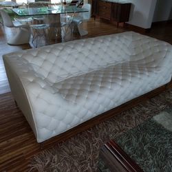 White Couch Faux Leather 