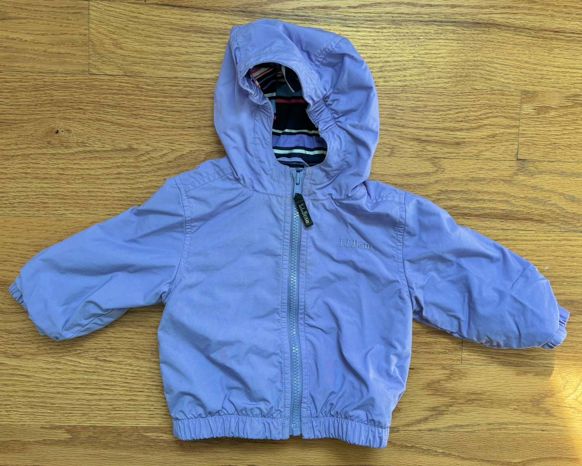 L.L. Bean Lined Zip-Up Windbreaker Hooded Jacket - 6-12 Months