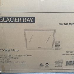 48 in. W x 36 in. H Rectangular Frameless Anti-Fog LED Light Wall Bathroom Vanity Mirror