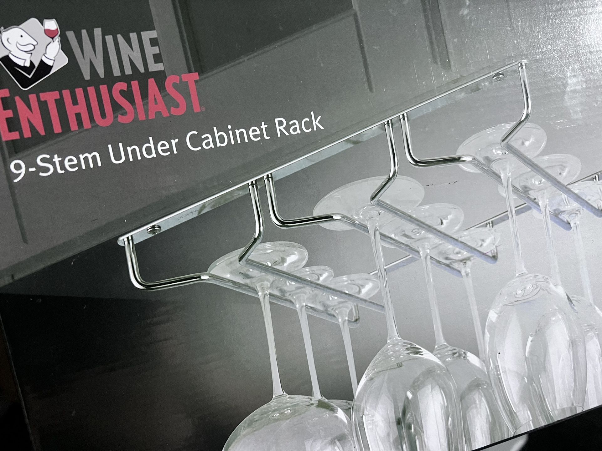 9 Stem Under Cabinet Rack For Glass, Wine Glass, Champagne Glass